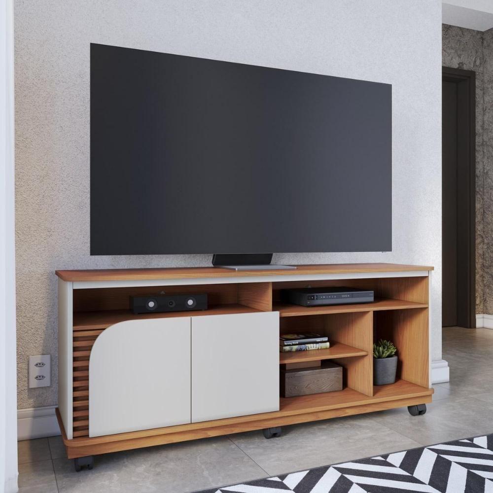 Rack Bancada 2 Portas Com Rodízio Jurerê 1.5 - Freijó Off White Matte - 1