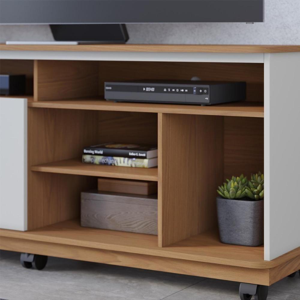 Rack Bancada 2 Portas Com Rodízio Jurerê 1.5 - Freijó Off White Matte - 9