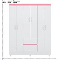 Kit Guarda Roupa Solteiro 6 Portas Flash Ii Cômoda Astral - Branco