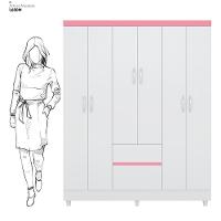 Kit Guarda Roupa Solteiro 6 Portas Flash Ii Cômoda Astral - Branco - 9