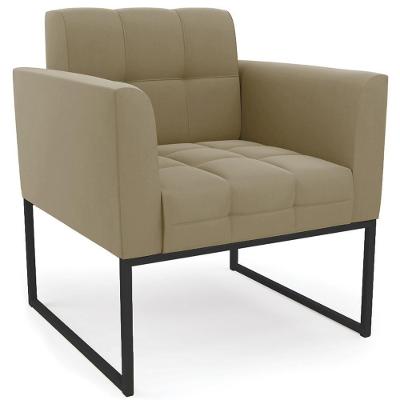 Poltrona Decorativa Ana Suede Marrom RT Suede Marrom Preto Ibiza