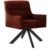 Poltrona Decorativa Giratória Base Eiffel Preto Angel Veludo C-417 Malbec - Domi - 1