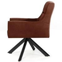 Poltrona Decorativa Giratória Base Eiffel Preto Angel Veludo C-417 Malbec - Domi - 2