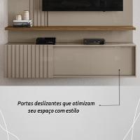 Painel Bancada Suspensa Com Led 3 Portas Atena - Fendi Naturale - 5