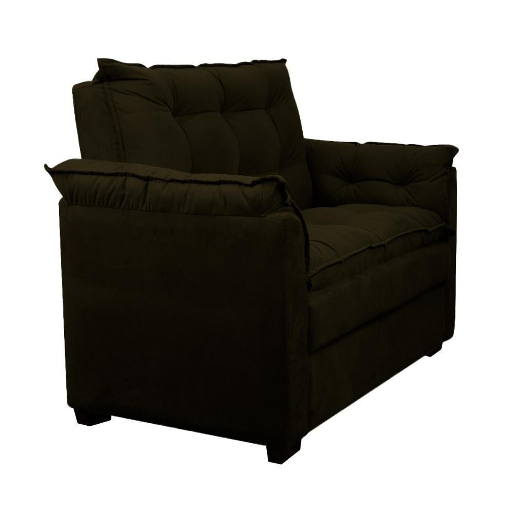 Sofá Confortável 1,40 Pequeno Compacto Small Marrom - 3