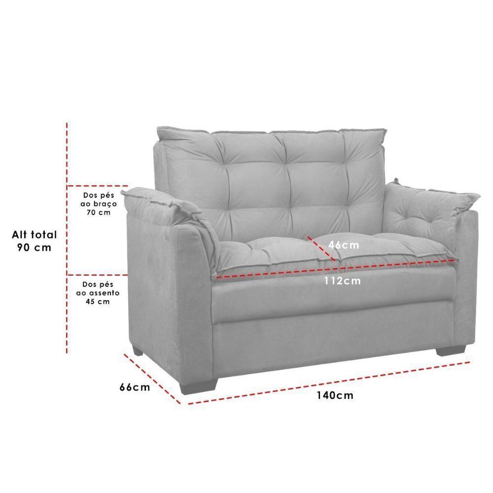 Sofá Confortável 1,40 Pequeno Compacto Small Marrom - 5