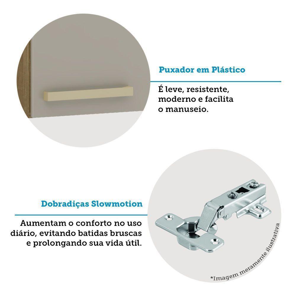 Armário Aéreo 40cm 1 Porta Isis Luciane Móveis Avelã-mocca Laca - 4