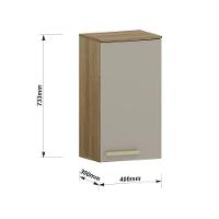 Armário Aéreo 40cm 1 Porta Isis Luciane Móveis Avelã-mocca Laca - 3