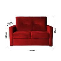 Sofá Pequeno 2 Lugares 1,35 Porta Controle No Braço Alice Bebe Rosa Bebe - 4