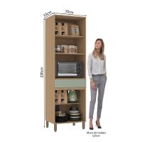 Paneleiro 70cm 4 Portas E 1 Gaveta Com Espaço Para Micro-ond Freijó-verde Jade - 2