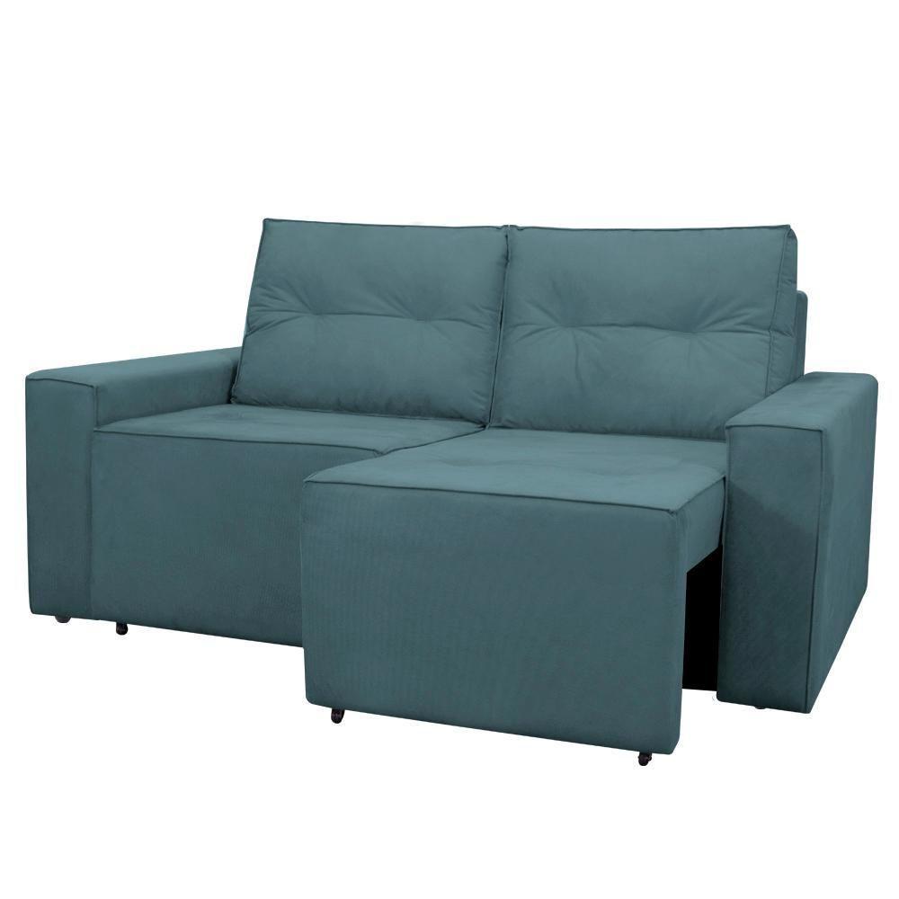 Sofá Retrátil 2 Lugares 1,80 Confortável Polo Azul - 1