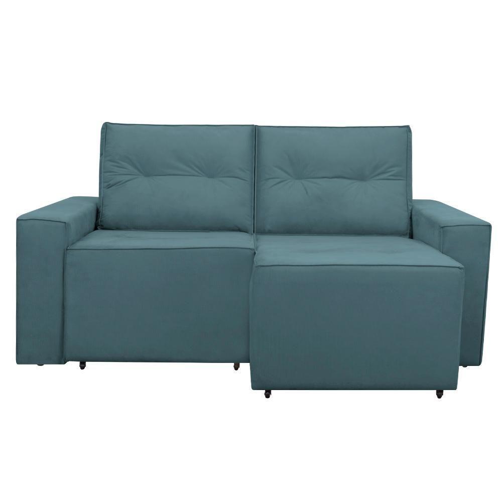 Sofá Retrátil 2 Lugares 1,80 Confortável Polo Azul - 5