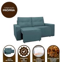 Sofá Retrátil 2 Lugares 1,80 Confortável Polo Azul - 3