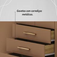 Guarda Roupa Solteiro 4 Portas 3 Gavetas Espanha - Nature Camarim - 6