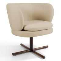 Kit 02 Poltronas Decorativas Melissa Base Xis Giratória C-129 Linho Bege Escuro - Domi - 2