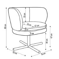 Kit 02 Poltronas Decorativas Melissa Base Xis Giratória C-129 Linho Bege Escuro - Domi