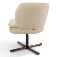 Kit 02 Poltronas Decorativas Melissa Base Xis Giratória C-129 Linho Bege Escuro - Domi - 5