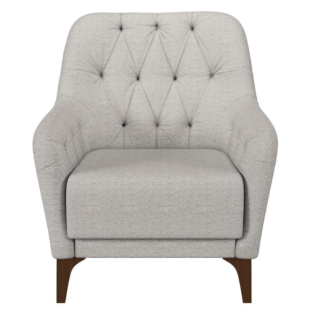 Kit 2 Poltronas Decorativas Para Sala Com Capitonê Pietà M22 Linho Cinza - Mpozenato - 7