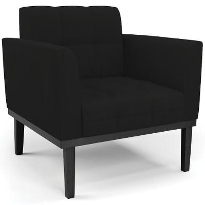 Poltrona Decorativa Ana Linho Preto Ibiza