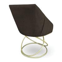 Kit 2 Poltronas Luxo Alana Suede Marrom Base De Ferro Dourado - Pallazio - 6