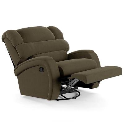 Poltrona Do Papai Reclinável Kalie Glider Giratória Massagem Fh9 Veludo Capuccino - Mpozenato