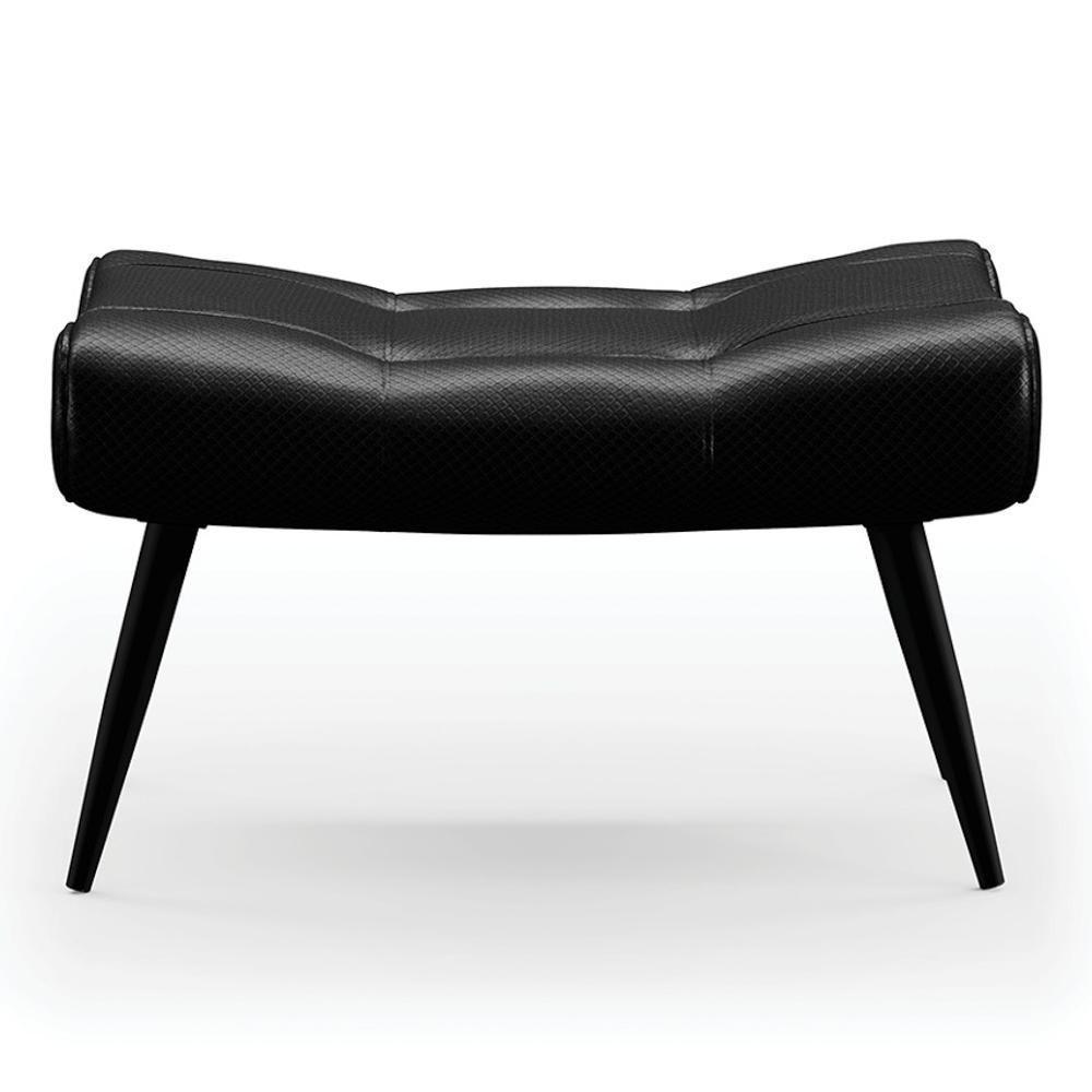 Kit Poltrona E Puff Para Sala De Estar Com Almofada E Pés Palito Lord Facto Preto - Ibiza - 4