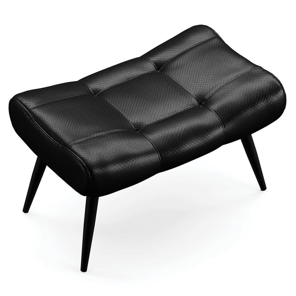 Kit Poltrona E Puff Para Sala De Estar Com Almofada E Pés Palito Lord Facto Preto - Ibiza - 5