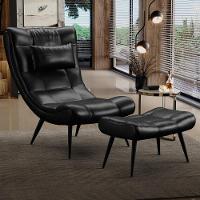 Kit Poltrona E Puff Para Sala De Estar Com Almofada E Pés Palito Lord Facto Preto - Ibiza - 6