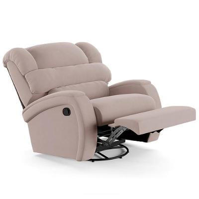 Poltrona Do Papai Reclinável Kalie Glider Giratória Usb Fh9 Veludo Rosê - Mpozenato
