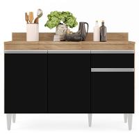 Armário Aéreo Virgínia E Balcão Para Pia Com Tampo 120cm Arizona Castanho-preto - Lumil - 9