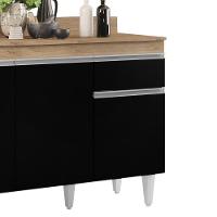 Armário Aéreo Virgínia E Balcão Para Pia Com Tampo 120cm Arizona Castanho-preto - Lumil - 10