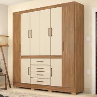 Guarda Roupa Casal 8 Portas E 4 Gavetas New Realce - Amêndola Touch Off White - 1