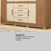 Guarda Roupa Casal 8 Portas E 4 Gavetas New Realce - Amêndola Touch Off White - 8