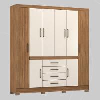 Guarda Roupa Casal 8 Portas E 4 Gavetas New Realce - Amêndola Touch Off White - 9