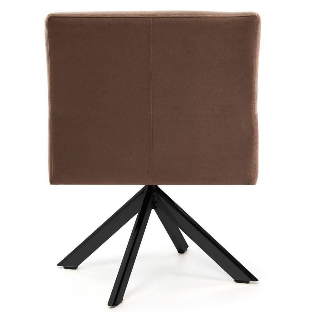 Kit 2 Poltronas Decorativas Giratórias Base Eiffel Preto Angel Veludo C-276 Ferrugem - Domi - 3