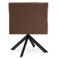 Kit 2 Poltronas Decorativas Giratórias Base Eiffel Preto Angel Veludo C-276 Ferrugem - Domi - 3