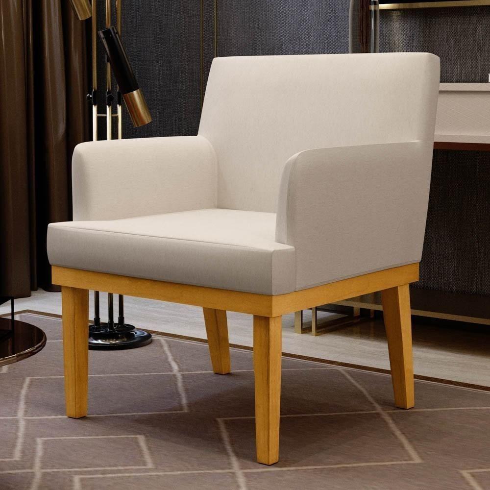 Kit 2 Poltronas Decorativas Vitória W01 Linho Cru - Mpozenato - 2