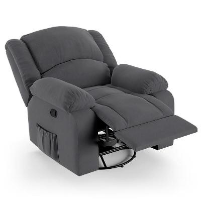 Poltrona Do Papai Reclinável Pietra Glider Giratória Usb Fh9 Veludo Cinza - Mpozenato