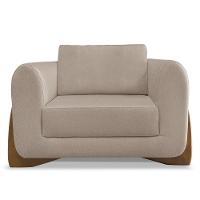 Poltrona Para Sala Base De Madeira Kit 2 Izzy S06 Linho Areia - Mpozenato - 7