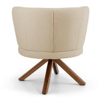 Kit 02 Poltronas Decorativas Melissa Base Giromad Giratória C-129 Linho Bege Escuro - Domi - 6