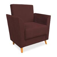 Poltrona De Amamentação Com Puff Flavia Suede Marsala - Pallazio