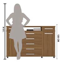 Cômoda 7 Gavetas 2 Portas 1 Cabideiro 1 Nicho Com Rodizios London - Amendola Touch - 3