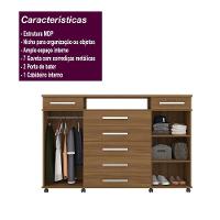 Cômoda 7 Gavetas 2 Portas 1 Cabideiro 1 Nicho Com Rodizios London - Amendola Touch - 5