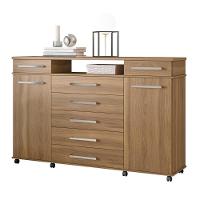 Cômoda 7 Gavetas 2 Portas 1 Cabideiro 1 Nicho Com Rodizios London - Amendola Touch - 8