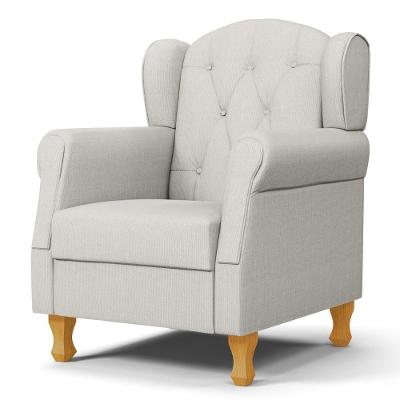 Poltrona De Amamentação Com Pés De Madeira Lucy P04 Linho Off White - Mpozenato