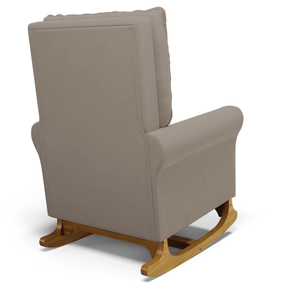 Kit 02 Poltronas De Amamentação Base Madeira Balanço Brenda G05 Veludo Areia - Mpozenato - 3