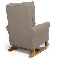 Kit 02 Poltronas De Amamentação Base Madeira Balanço Brenda G05 Veludo Areia - Mpozenato - 3