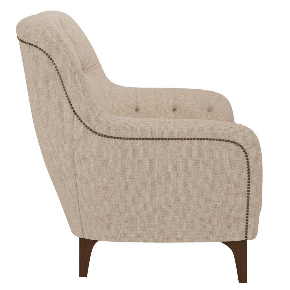 Kit 2 Poltronas Decorativas Para Sala Com Capitonê Pietà M22 Linho Cru - Mpozenato - 5