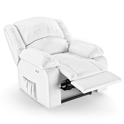 Poltrona Do Papai Reclinável Pietra Power Touch Massagem Fh9 Pu Branco - Mpozenato