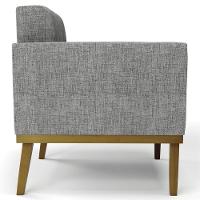 Poltrona Base Madeira Castanho Kit 2 Ana Linho Grafite - Ibiza - 5